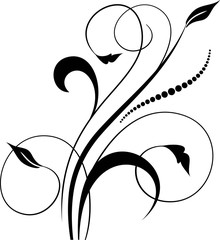Floral background with decorative branch. Vector illustration.
