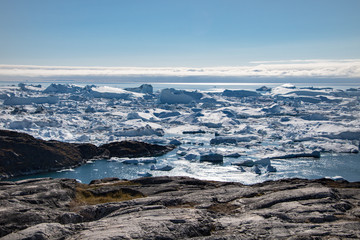 Icefjord Ilulissat at the Glacier Sermeq Kujalleq, Greenland