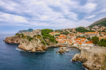 Dubrovnik ancient fortress view, Croatia