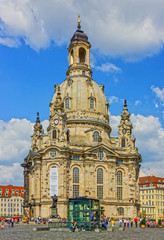 Fototapeta na wymiar Dresden, Germany. Frauenkirche Cathedral church