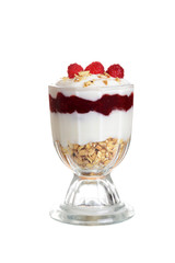 isolated raspberry vanilla parfait