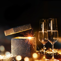 Glowing new year's eve congratulations
