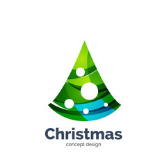 Vector abstract geometric Christmas tree icon
