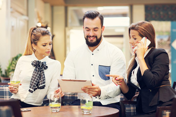 Group of business people working on project