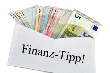 Finanz-Tipp! Kuvert mit Geld