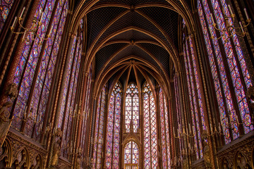 The beautiful windows of the Sainte-Chapelle in Paris