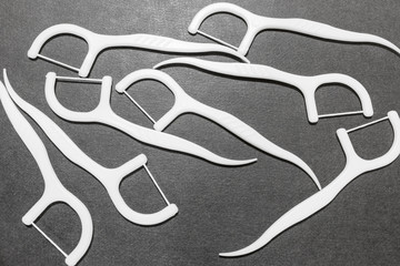 Oral Device : Dental floss on dark background