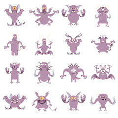 Set of flat moster icons4