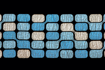 Abstract pattern with cracked shapes on black