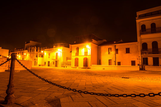 Alghero promenade by night