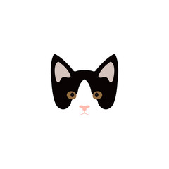 Simple cartoon kitty icon on a white background. Vector Illustration.