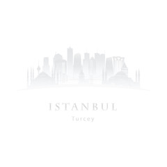Istanbul in the mist logo. Istanbul skyline silhouette. Vector illustration.