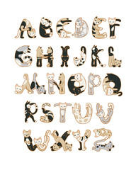 Alphabet letters of cats © Crazy nook
