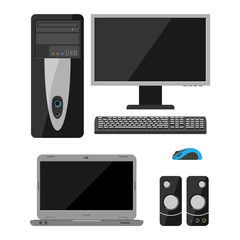 Desktop computer vector