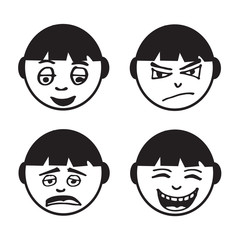 people face emotion icon illustration design