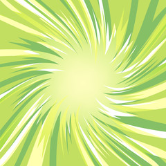 Green glowing lowpoly burst explosion. Vector illustration for decoration with poligonal rays. Abstract background. Template for anime style design.