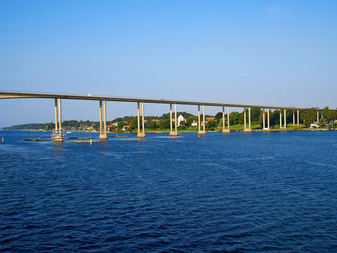 Famous bridge connecting Vindeby and Svendborg on the island Fun