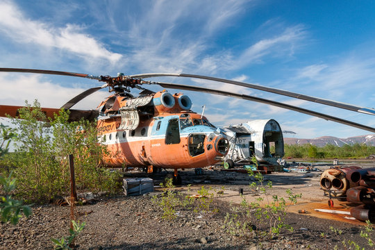 Abandoned and Mi-6 Soviet helicopter
