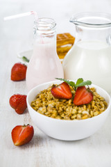 Granola with strawberry