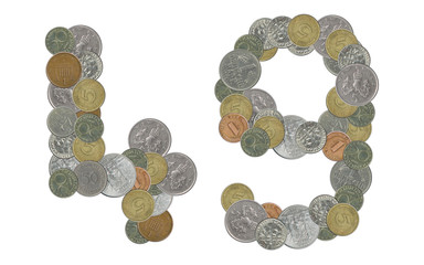 Number  49 with old coins