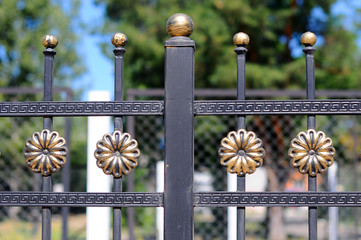 Image of a decorative cast iron fence.
