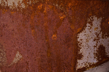 Steel walkway mats sprayed red rust.Iron surface rust
