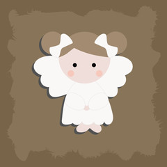 Fototapeta premium Christmas angel baby girl. Pattern to decorate Christmas tree or