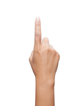 A shot of a hand pointing a finger