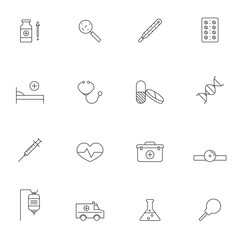 Medical icon set outline illustration