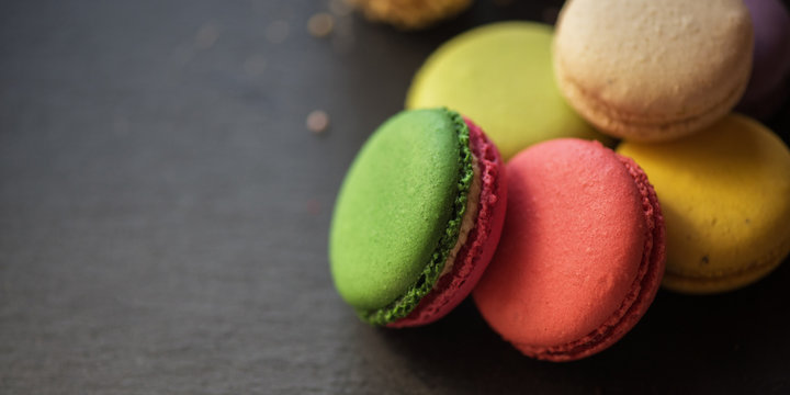 French colorful macarons