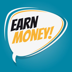 earn money retro cartoon balloon