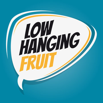 low hanging fruit retro cartoon balloon