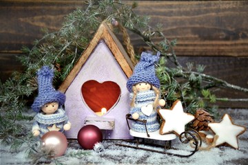 Grußkarte - Weihnachtselfen