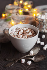 The cap of cacao with marshmallow and garland