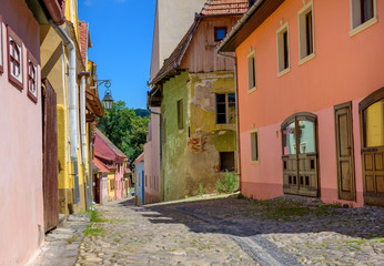 street of the old city of Sighisoara