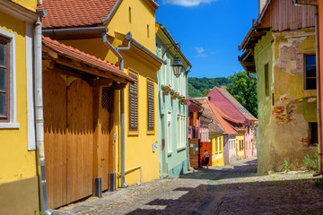 street of the old city of Sighisoara