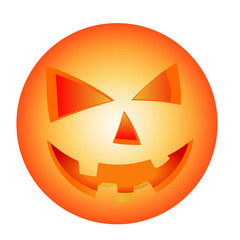 Halloween face moon on white background