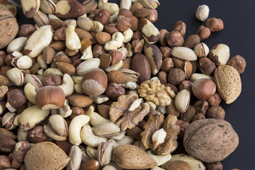 Nuts Mix on a Black Background