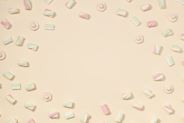 Marshmallows flat lay