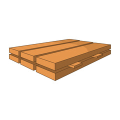 Wood boards icon. Cartoon illustration of boards vector icon for web design