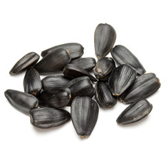 Sunflower seeds  isolated on white background close up