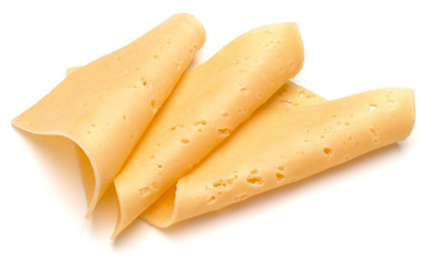 cheese slices isolated on white background cutout