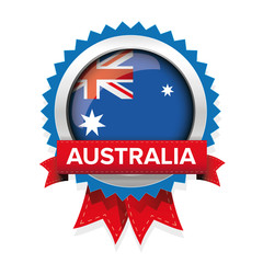 Australia flag badge vector