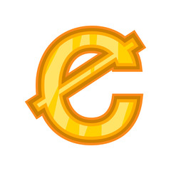 Ghanaian cedi icon. Cartoon illustration of money vector icon for web design