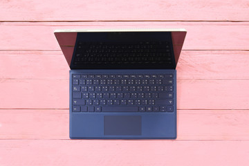 Laptop or notebook in a office and copy space for input ideas an