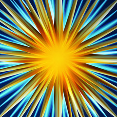 Obraz premium Vector illustration. Abstract fantastic background colorful explosion. Design for banner, poster, business cards, booklet.