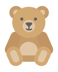 Gift toy bear on white background