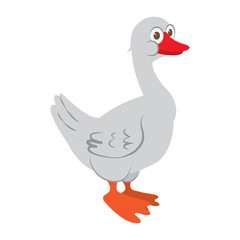 Cartoon funny goose and goose. Farm. Vector farm animals.