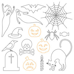 Halloween icons set