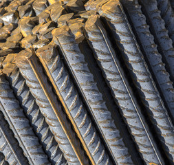 Background texture of steel rods